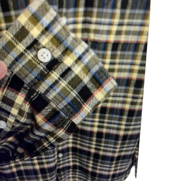 Flannel Shirt Everlane Mens Brushed Flannel Brown Plaid Cotton Long Size… - Picture 6 of 15